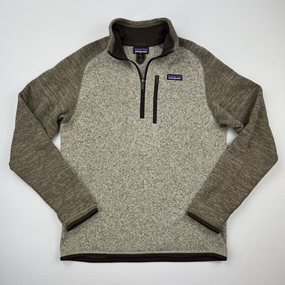 Patagonia Better Sweater 1/4 Zip Fleece Pullover Men’s Medium BLPA Brown Gray - Picture 4 of 10